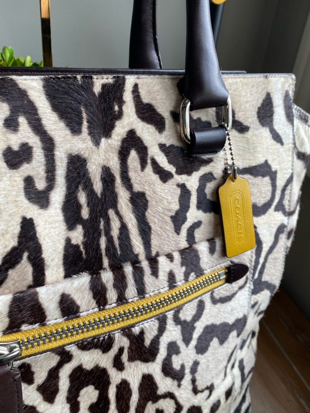 Coach XL Legacy HairCalf Ocelet North South Tote Bag - Picture 7 of 17